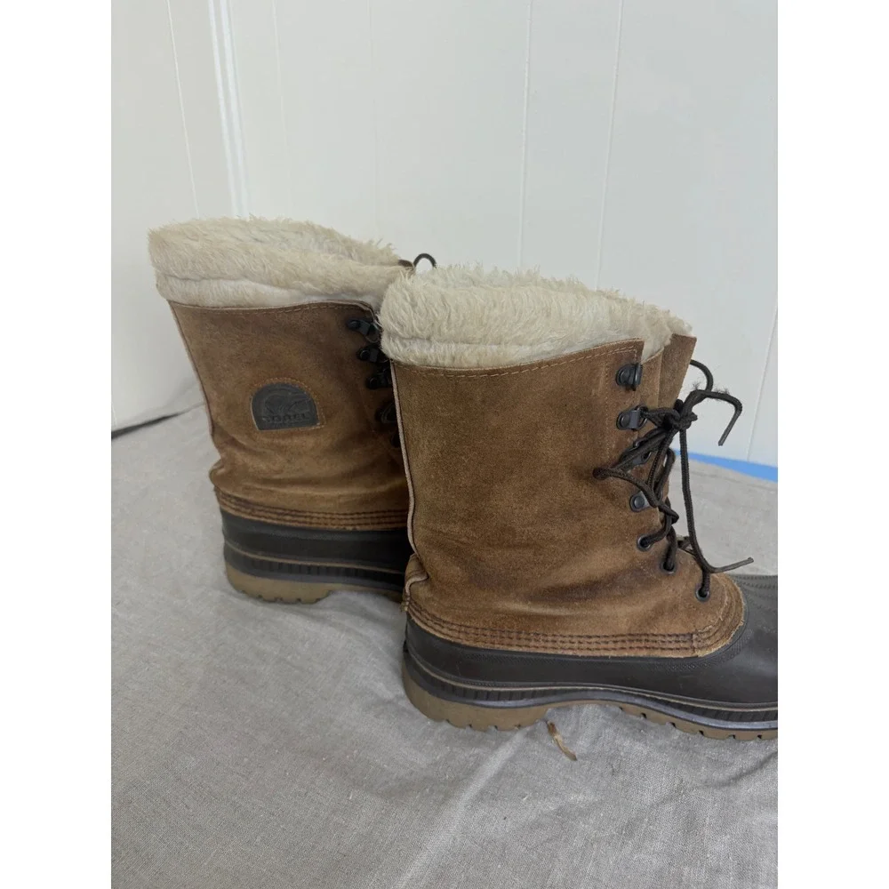 Sorel Kaufman Canada Winter Boots Brown Suede Rubber Duck Boots Mens 8
